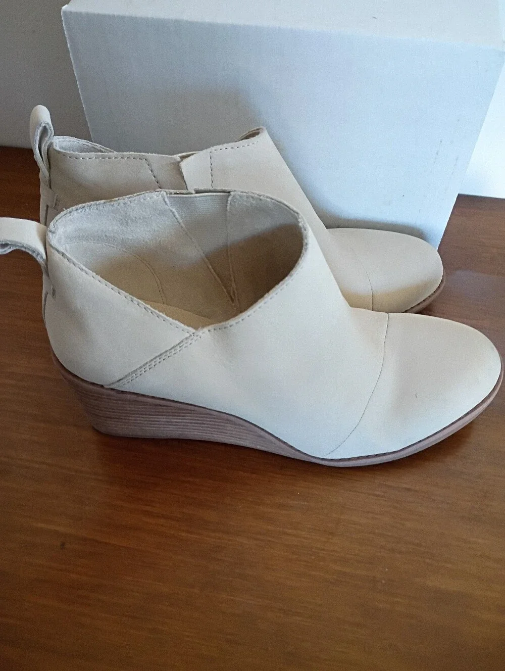 Toms Women’s Cream Wedge Ankle Booties - Stylish Everyday Comfort